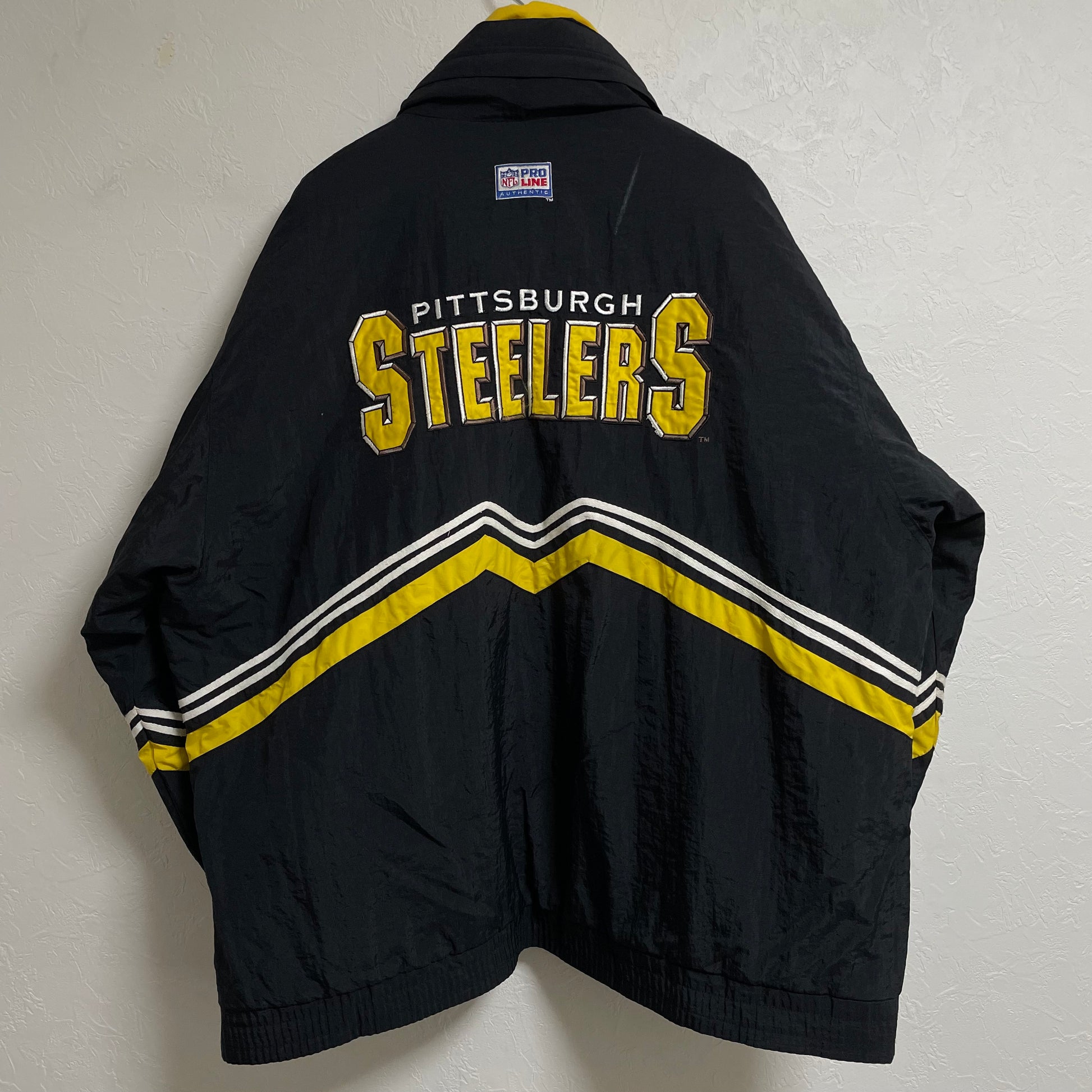 【NFL】STEELERS embroidery nylon jacket blouson/スティーラーズ チームロゴ刺繍 ナイロンジャケット  ブルゾン/xlsize/ORANGE
